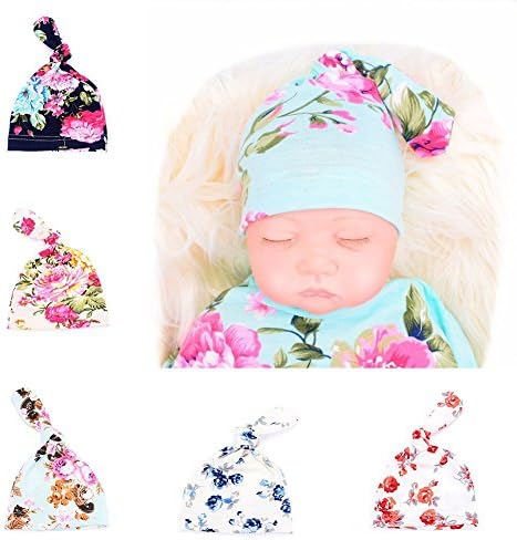 Glabloomer Newborn Baby Adjustable Knot Hat Knit Hat Cap