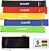 Letsfit Resistance Loop Bands, Resistance Exercise Bands for Home Fitness, Stretching, Strength Training, Physical Therapy, Natural Latex Workout Bands, Pilates Flexbands, 12