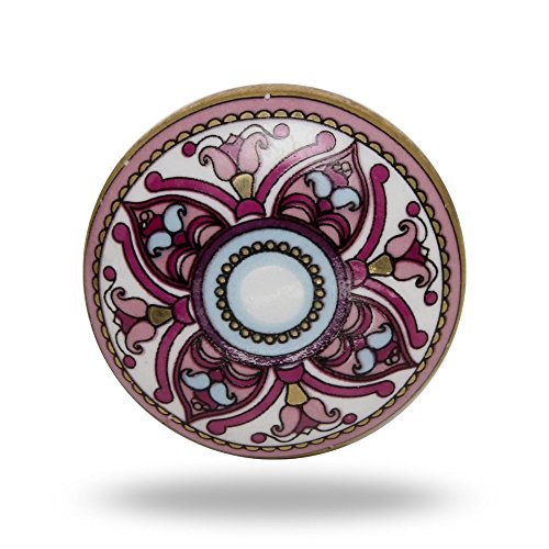 Set of 6 Ceramic Cairo Drawer Knobs Kitchen Cabinet Dresser Pull