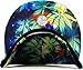 KNW-1469ALL-MG BLK Leaf Galaxy Print Brim Snapback Hat Cap