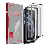 iCarez [Full Coverage Tempered Glass + Tray Installation] Screen Protector for iPhone 11 Pro Max/iPhone Xs Max 6.5-Inch 2018 (Case Friendly) Easy Apply [ 2-Pack 0.33MM 9H 2.5D]