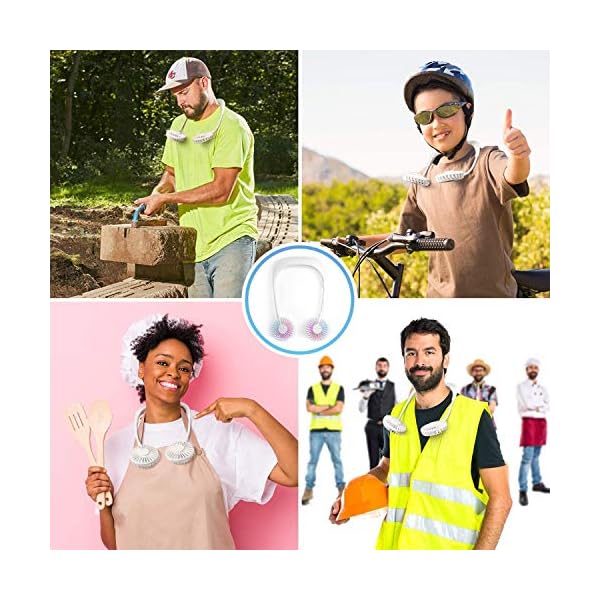 Hands-Free-Neck-Fan-Portable-Neckband-Fan-2000mA-Battery-Capacity-Upgraded-USB-Rechargeable-Mini-Dual-Neck-Fan-with-LED-Light-3-Speeds-Modes-360-Rotating-for-Sports-Traveling-Office-White Hands-Free Neck Fan, Portable Neckband Fan, 2000mA Battery Capacity, Upgraded USB Rechargeable Mini Dual Neck Fan with…