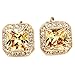 FC JORY Rose Gold Plated Square CZ Citrine Princess Clip-on Earring