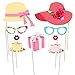 30 Pcs Tea Party Decorations for Adults Photo Booth with Stick Tea Party Photography Background Graduation Props Garden Party Decorations Wedding Props Wooden Sunglasses Handheld