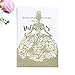 ponatia 25PCS Lacer Cut Wedding Invitations Card Hollow Bride Invitations Cards for Wedding Bridal Invitation Engagement Invitations Cards (Champagne Gold Glitter)