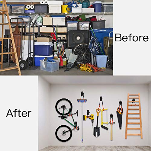 Garage Storage Utility Hooks, 9 Pcs Heavy Duty Hooks for Organizing Power Tools, Ladders, Bikes, Ropes, Bulk Items - Thumbnail 5