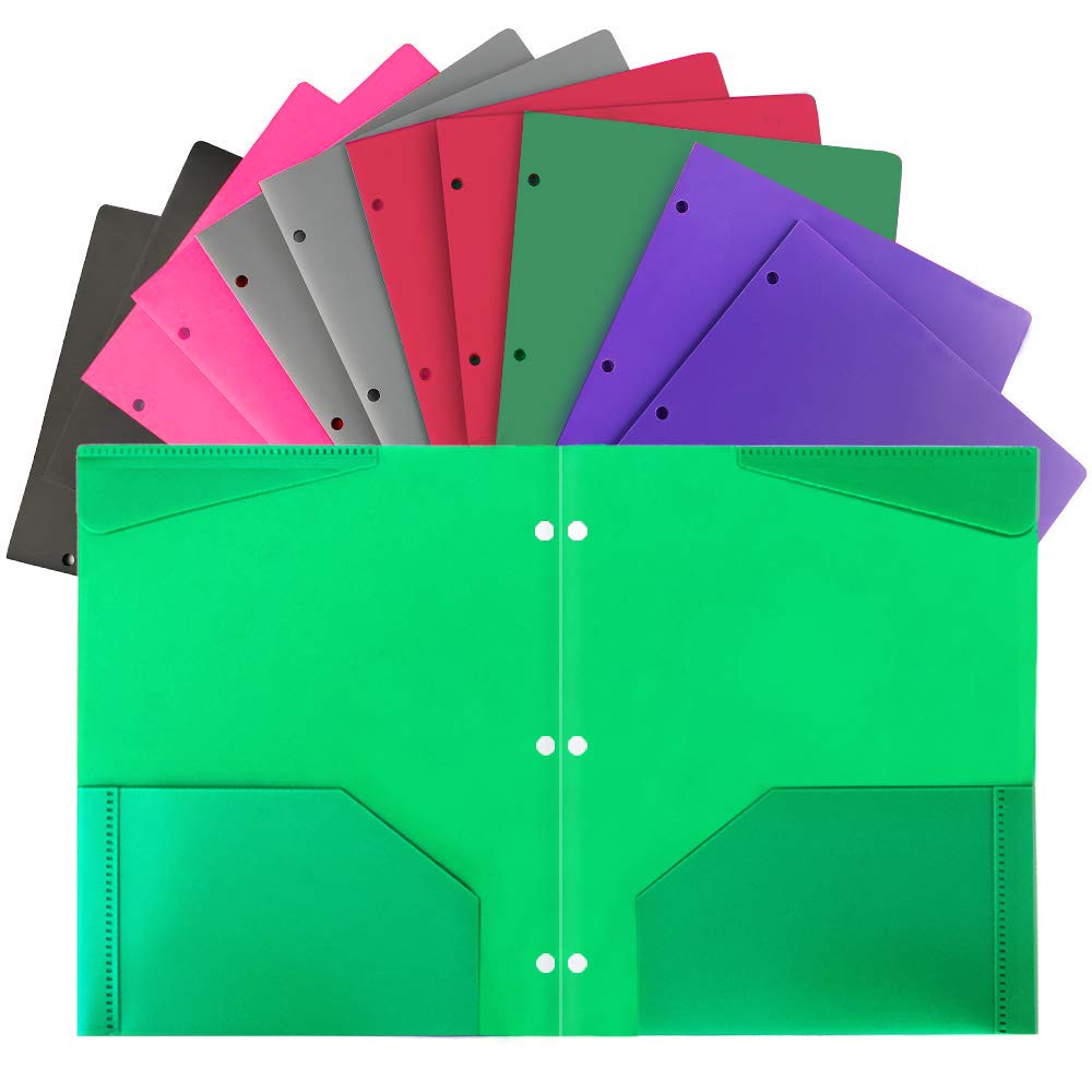 Plastic File Folders 50PCS Heavy Duty Plastic Folders 1/3 Cut Tab