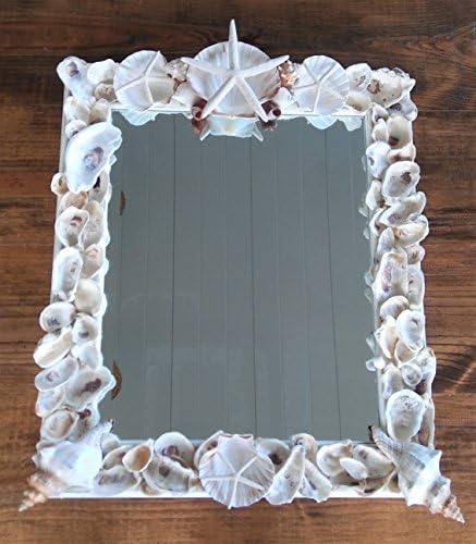 29x23 Coastal Oyster Seashell Starfish Wall Mirror / Shell Beach House Cottage Home Decor