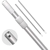 POOLPURE Pool Pole Telescopic, 8FT Aluminum Lightweigh Swimming Pool Pole, Adjustable Length 4 to 8 Feet for Skimmer Nets, Hook, Vacuum Heads and Brushes, Strong Grip & Twist Lock