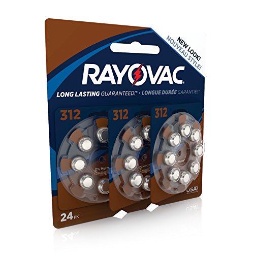 RAYOVAC Size 312 Hearing Aid Batteries, 24-Pack, L312ZA-24ZMB