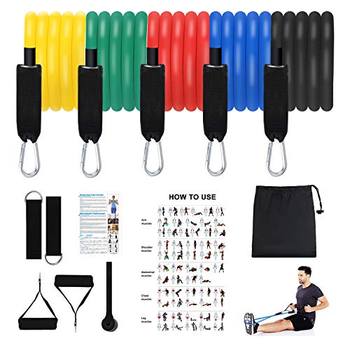 Resistance Bands Set,Exercise Bands Stackable Workout Bands with Door
