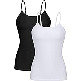 beautyin Cotton Camisole Tops for Women Shelf Bra Adjustable Spaghetti Strap Tank Top Basic Cami Undershirt