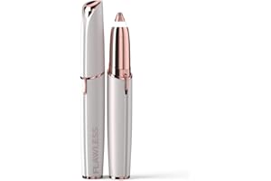 Finishing Touch Flawless Brows Eyebrow Hair Remover Electric Razor for Women with LED Light for Instant and Painless Hair Removal (White)
