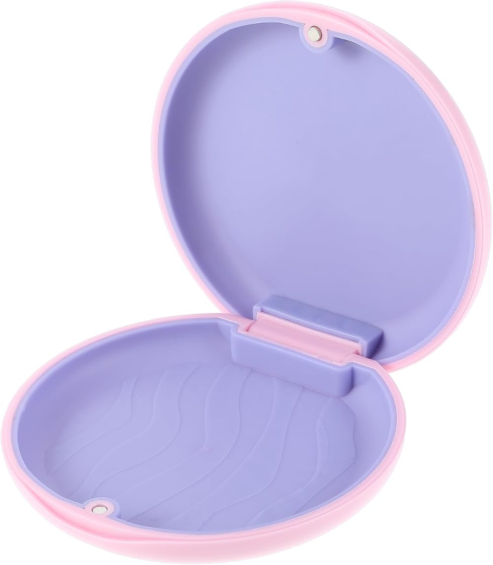 TIESOME Retainer Case Magnetic Closure Pink Slim Braces Tray Case