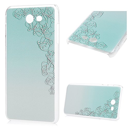 MOLLYCOOCLE Galaxy J7 V (2017),Colored Drawing Design Fancy Pattern Transparent Untra Thin Premium Hard PC Plastic Protective Case Cover for Samsung Galaxy J7 V (2017),Gradient Flower Peony