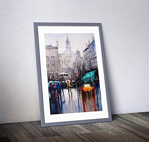 Fine Art Print of My Rainy Dubrovnik, Croatia Watercolour Painting Signed Urban City Street A3 A4 Giclee High Quality