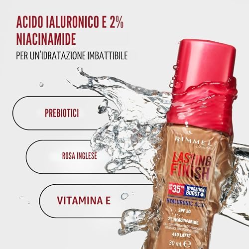 Lasting Finish 35 Hour, fondotinta, lunga durata, idratante, formula vegana, copertura totale, 30 ml, 050 Fair Porcellana
