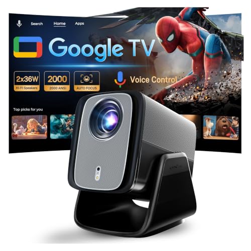 Smart Projector Google TV Voice Control 1080P 4K Support