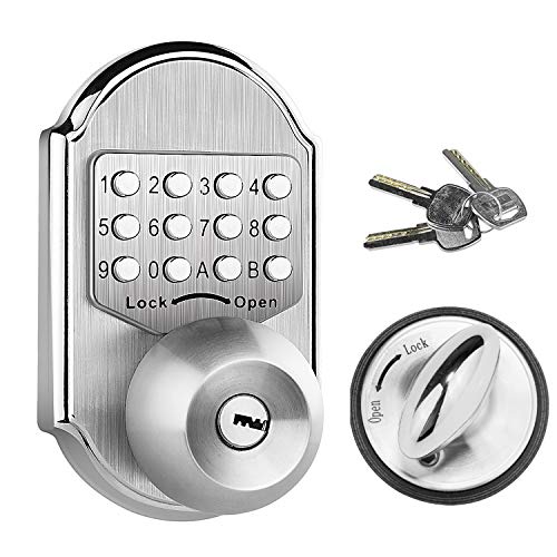 Elemake Keyless Deadbolt Mechanical Keyless Entry Door Lock Deadbolt Keypad Stainless Steel (Pass Code, Key and Higher Security) - Thumbnail 6