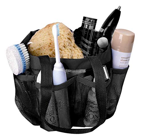 Beaverve Portable Mesh Shower Caddy, Large College Dorm Bathroom Shower Caddy Tote Quick Dry Shower Tote Bag Oxford Hanging Bath and Toiletry Organizer with 2 Handles for Shampoo, Conditioner, Soap
