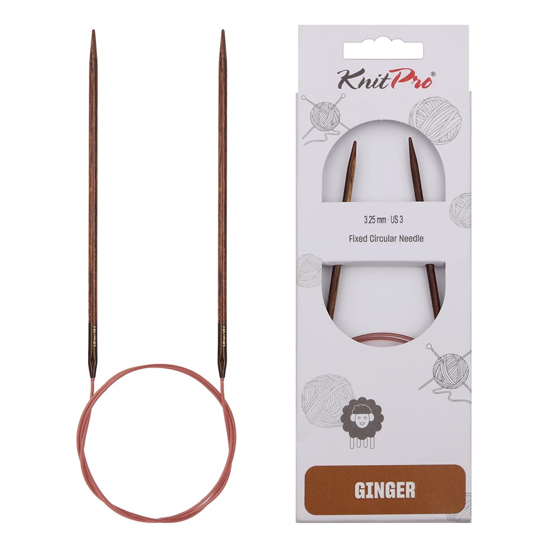 KnitPro Ginger Fixed Circular Needles 32" (80cm) | 3.25mm — image 1