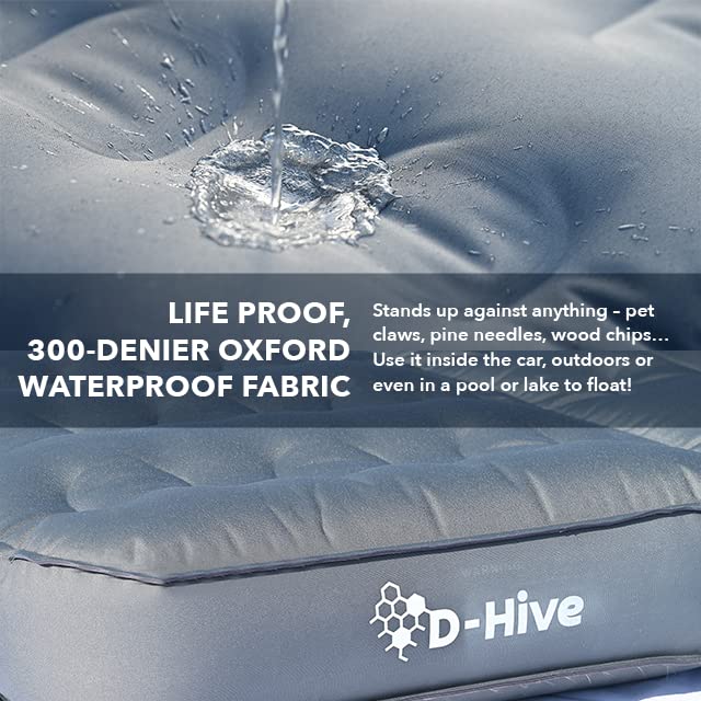 D-Hive Shortened Length - Unbeatable Durability SUV Air Mattress for Car Camping, Durable Extra Thick 300D Oxford Fabric, Quick Easy Set-Up w/Electric Pump, 180 cm
