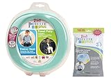 Kalencom 2 in 1 Potette Plus Portable Potty Training + Travel Toilet Seat with 30 Potty Liners Bundle, Teal