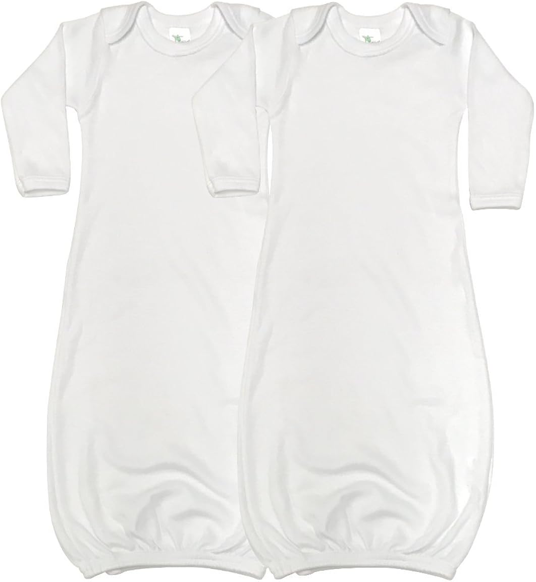 Laughing Giraffe Baby Long Sleeve Sleeper Gowns (Set of 2 -LG3800) White: Clothing