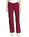 Cherokee Women's Low Rise Drawstring Cargo Scrub Pant, Wine, Medium