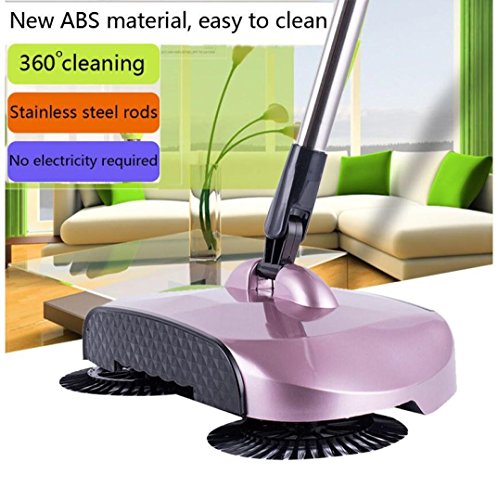 Leegor Big Appetite 360 Rotary Home Use Manual Hand-Push Type Robotcleaner Floor Dust Sweeper Mute Durable Cleaner With Adjustable Handle (Gold)