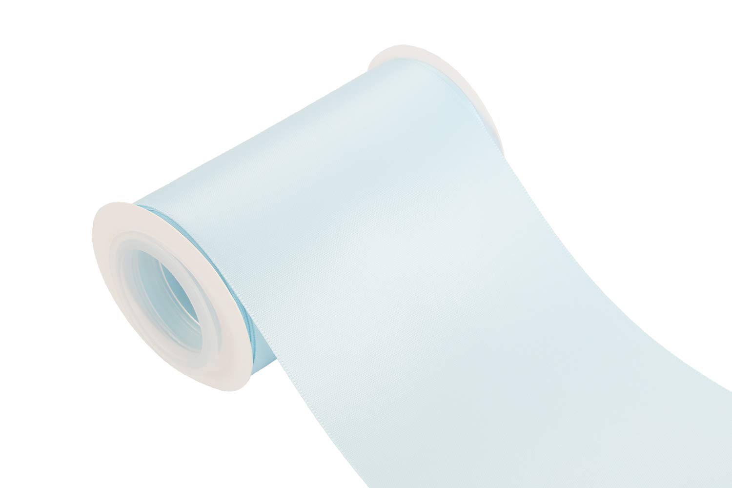 ITIsparkle 100mm Width (4") Double Faced Satin 4.5 Meters (Full Reel) Premium Quality Ribbon Ideal for Crafts/Gift Wrapping/Floristry - Light Blue
