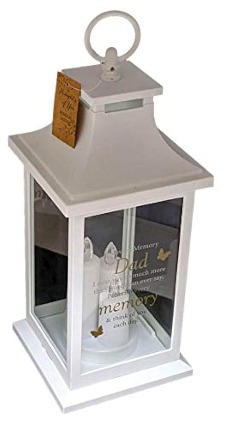 Widdop Dad Graveside Memorial Candle Lantern, Outdoor Battery Powered Remembrance Tribute Grave Memory Gift TY128D