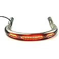 TADAFA Retro Motorcycle Cafe Racer Rear Seat Frame Loop Upswept Hoop Three Lamp Holes with LED Strip Turn Singal Brake Tail Light (230mm Upswept Loop)