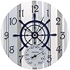 Springfield 92668 RA46492 14" Poly Resin Clock with Thermometer (Captain's Wheel), Multicolor 51vfcZPk68L