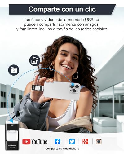 ZARMST USB Flash Drive 256GB for Phone and Android, 4 in 1 USB 3.0 with Iightning/USB-C/Micro USB/USB-A, External Memory for Mobile, Photo and Video Storage, Black