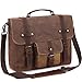SOAEON Messenger Bag,Computer Bag 15.6inch,Waterproof Laptop Bag Waxed Canvas Vintage Satchel Shoulder Bag for Travel
