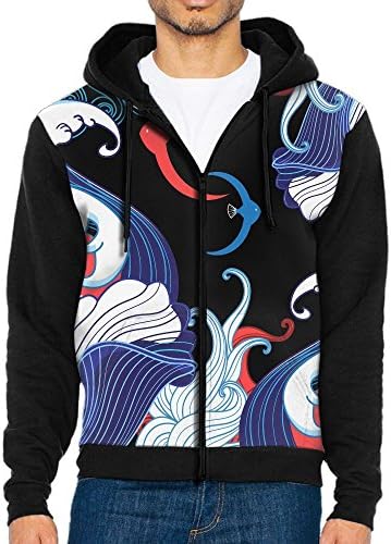 OneisFirst Mens Eastern Folk Sea Sports Stripe Tee Round Neck Baseball Jackets