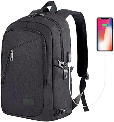 Laptop Backpack，Business Travel Bag for men&amp;women Anti-Theft Waterproof with USB Charging Port School Backpack for Student Computer Backpack Fits 15.6-Inch Laptop and Notebook