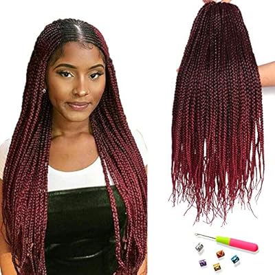 Vrhot 6packs 18 Box Braids Crochet Hair Small Synthetic Hair