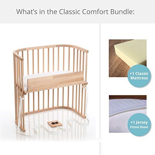 babybay Bedside Sleeper Classic Comfort Bundle (Light Gloss)