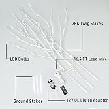 Eambrite 3 Pack White Birch Twig Lights 60 LED Pathway Stakes Outdoor Indoor view 3
