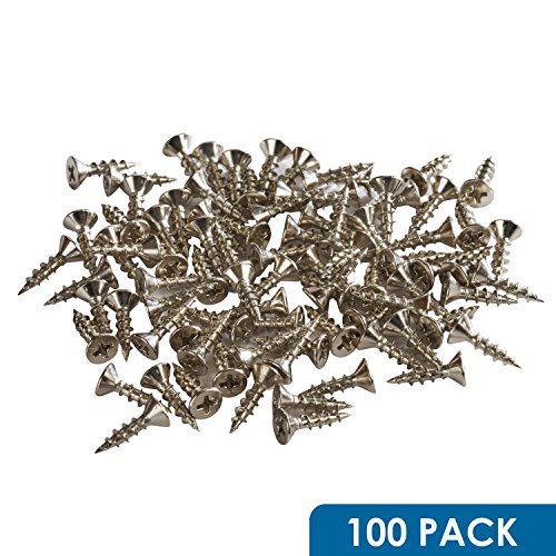 Rok Hardware #7 x 5/8" Flat Head Phillips Deep Thread Wood Screws Nickel Plated - Super Value 100 Pack