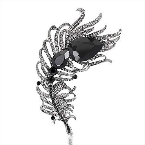 YONGHUI Gorgeous Rhinestone Peacock Feather Brooches Pins for Women Ladies Coat Jacket Dress Hat Scarf Shawl Brooch Pin Badges Accessories Jewellery Gifts
