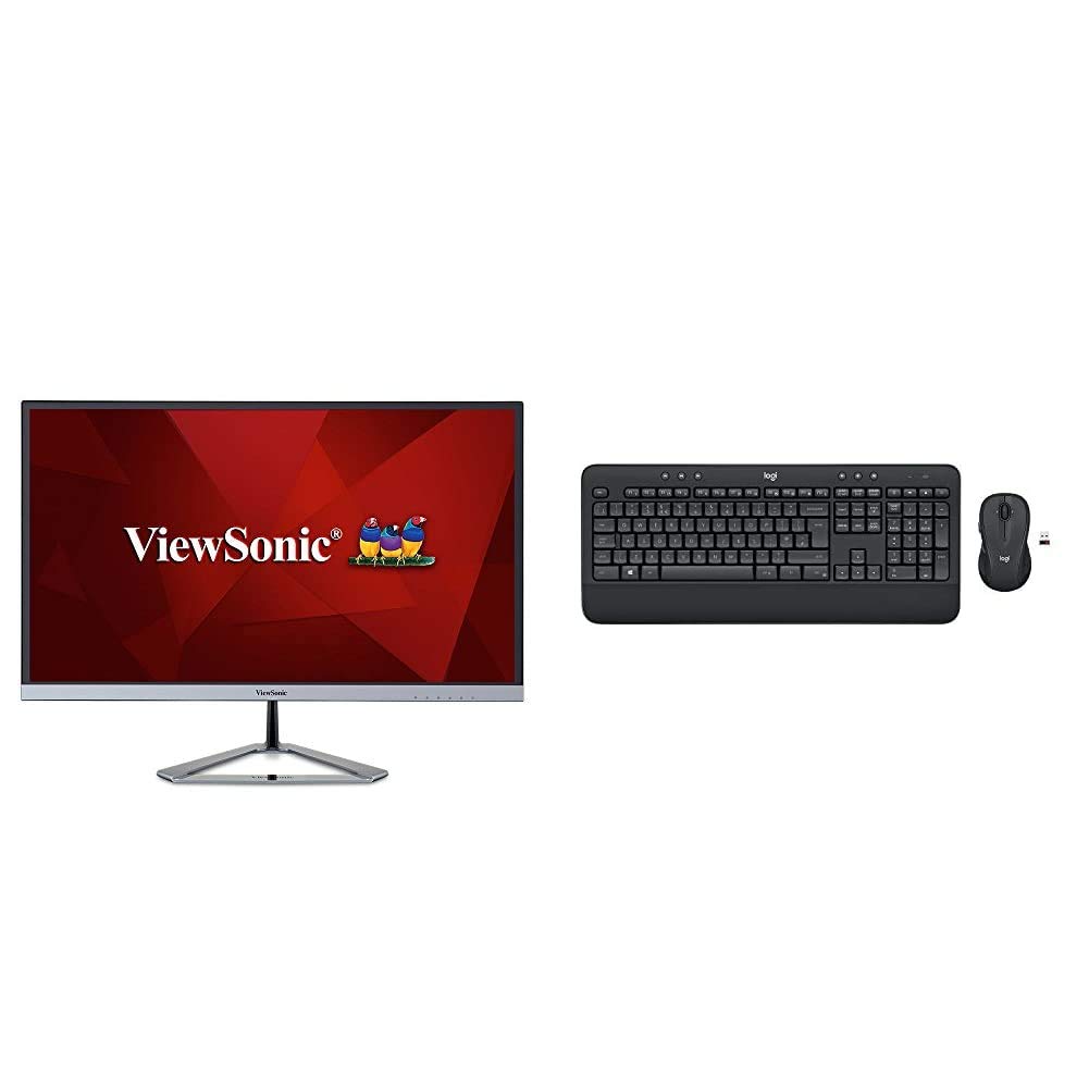 ViewSonic VX2476-SMHD 24 Inch 1080p Frameless Widescreen IPS Monitor with HDMI and DisplayPort & Log