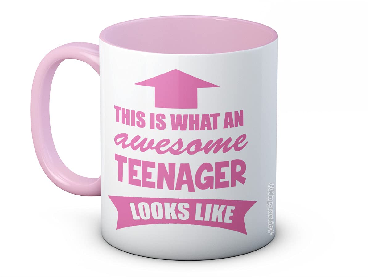 This is What an Awesome Teenager Looks Like - Girl's Ceramic Coffee Mug (Pink)
