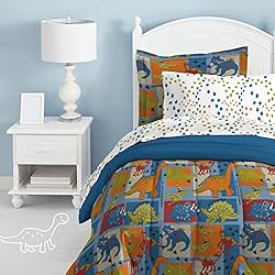 Dream Factory Dinosaur Blocks Ultra Soft Microfiber