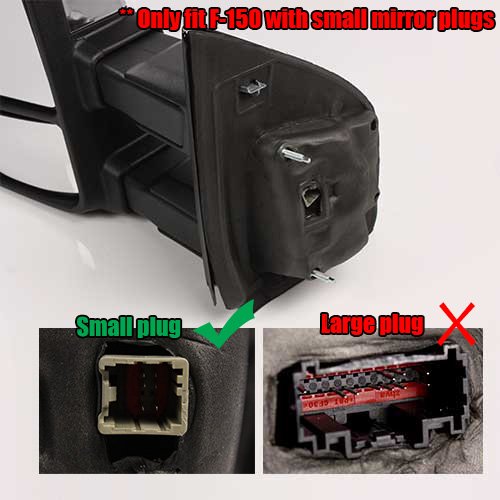 Modifystreet Power Side Towing Mirrors with Turn Signal & Heated Defrost for 2015-2016 Ford F150 (8 pin connector) models