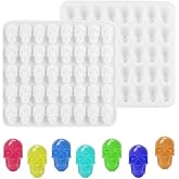 Nifocc 40 Cavity Mini Skull Pendant Epoxy Resin Mold Small Skull Jewelry Casting Molds Earrings Resin Molds Gummy Skull Silicone Mold for DIY Crafts Charms