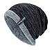 Sinma Unisex Winter Warm Thick Knit Beanie Cap Casual Hedging Head Hat (Black)
