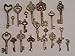 24pc Keys, Antique Bronze, 12 Pair in Assorted Sizes